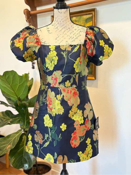 Lulus Dresses & Skirts - Lulu's Navy Dress with Yellow & Green Accent